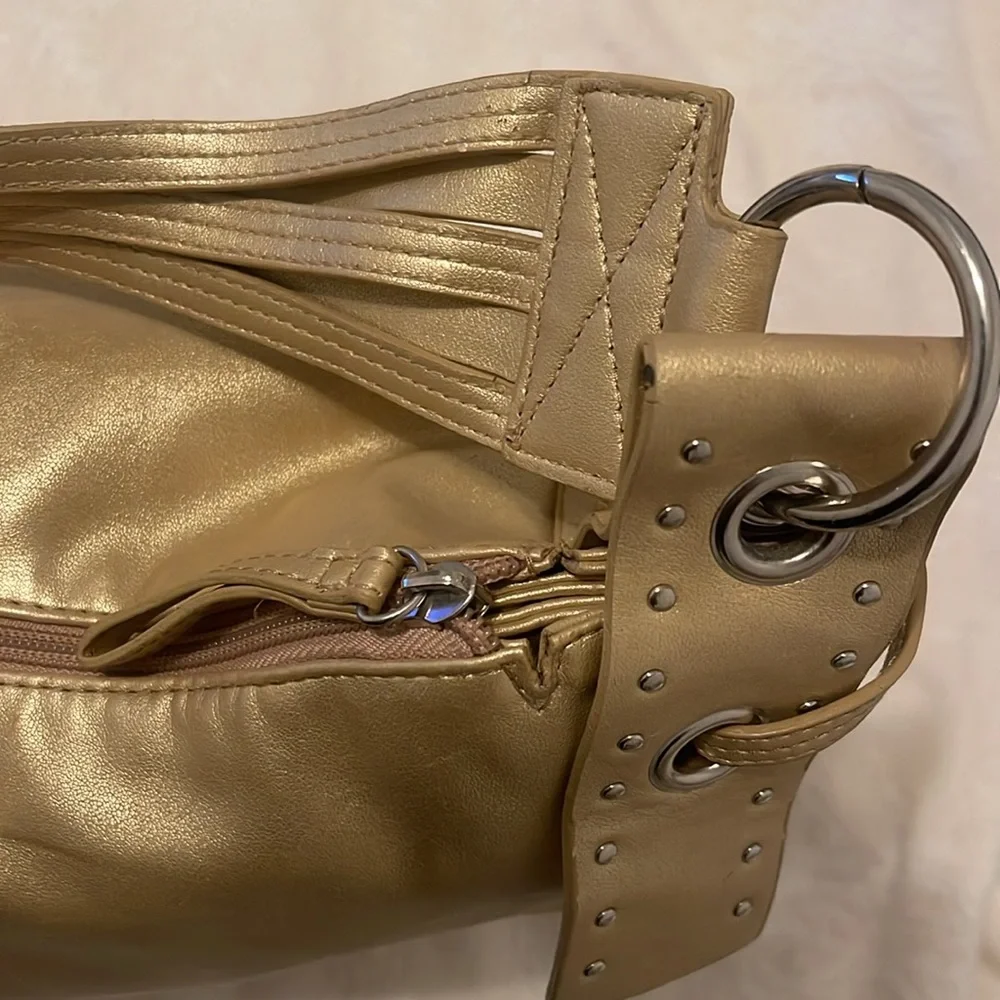 White House Black Market Shoulder Handbag Gold 12x16 - Picture 11 of 14